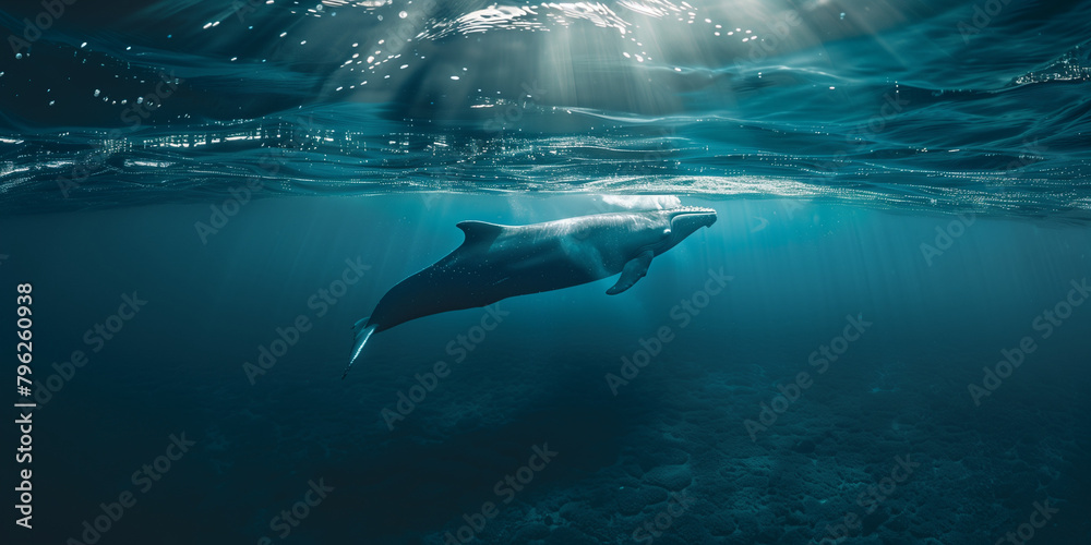 Fototapeta premium Animali marini: balena.