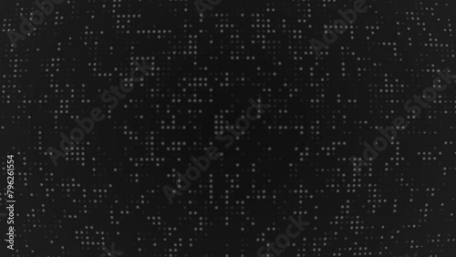 Looping white dot gradation background of black