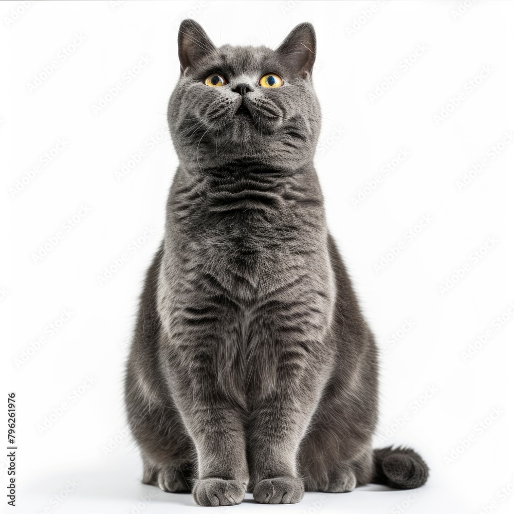 Obraz premium portrait single cat, rabbit on white background