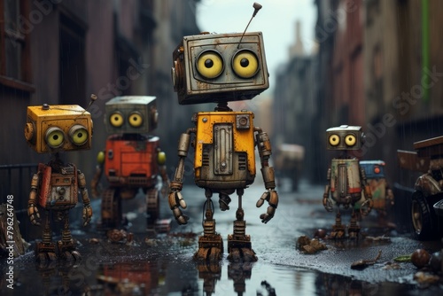 Little Robots Walking Down a Street