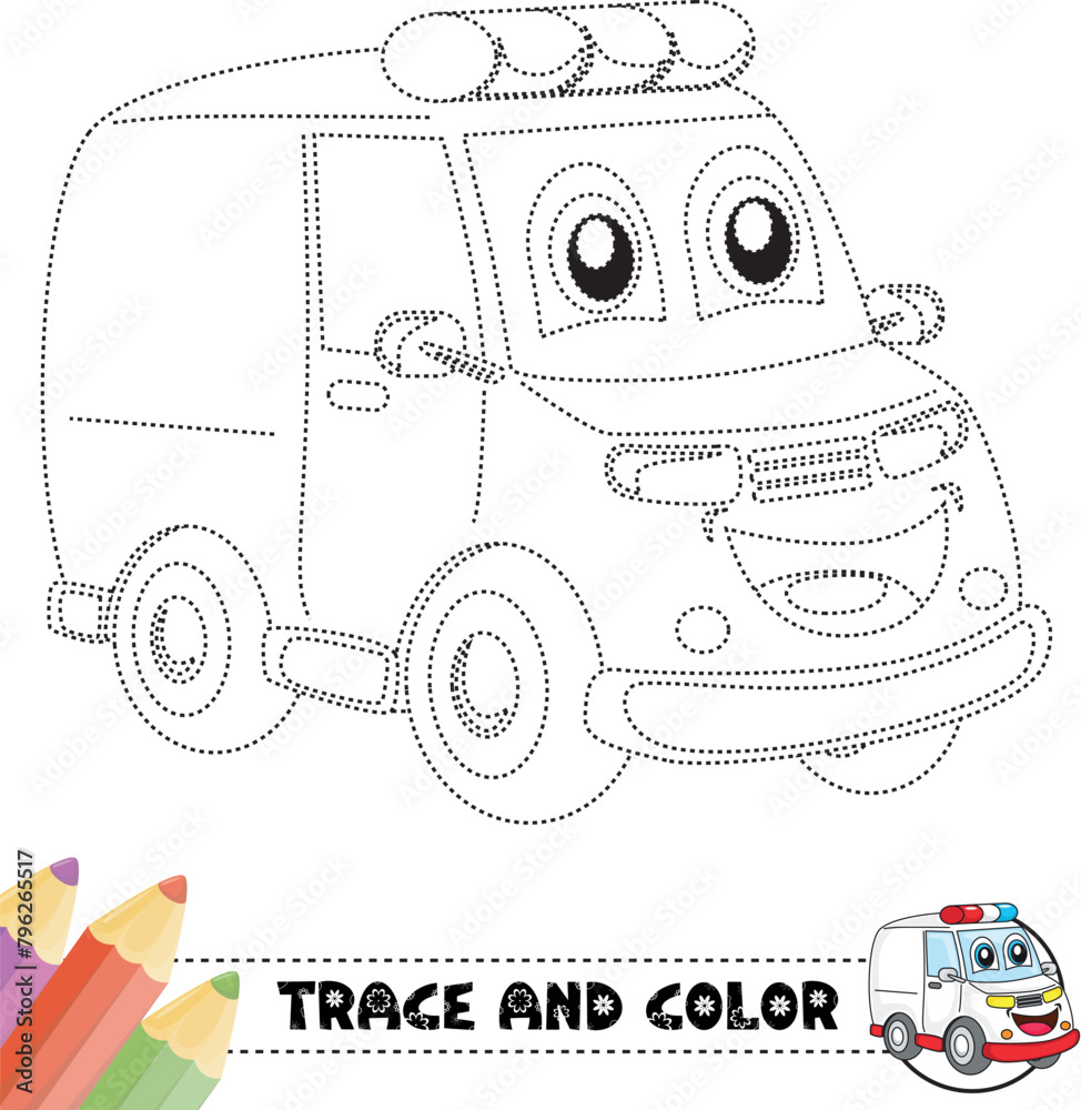 Colouring book or page for kids car