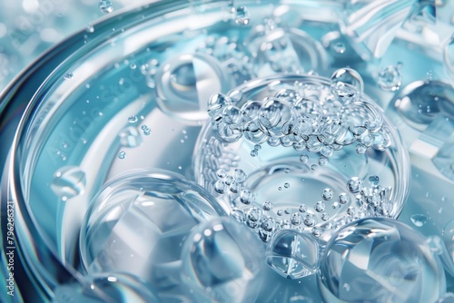 Close up of a bowl of water with bubbles, suitable for various concepts © Ева Поликарпова