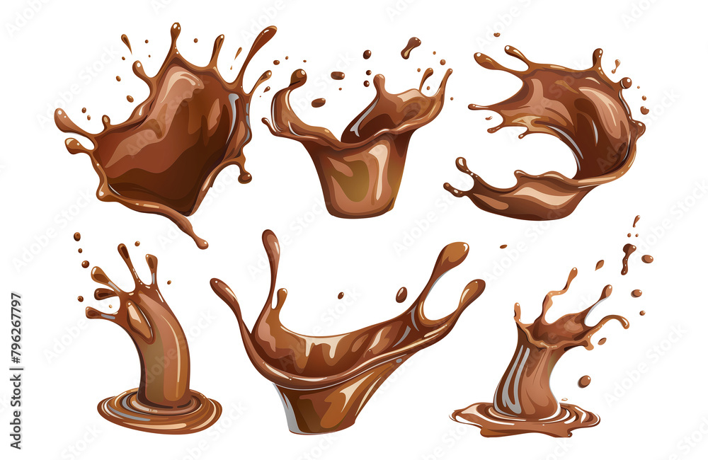 Illustration of a splashing liquid like melted chocolate