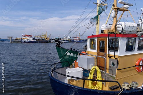 Ships and landscape in the town of Den Oever, North Holland.