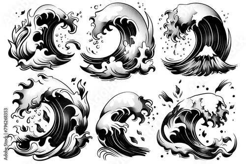 Splashing Waves Collection, Dynamic Ocean Art photo