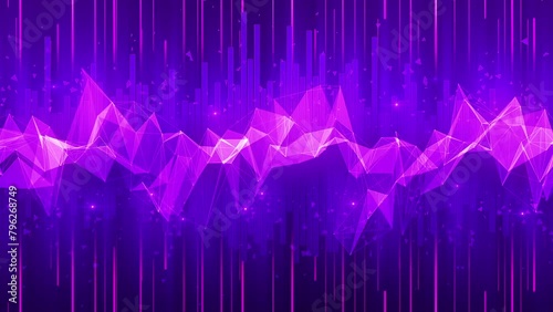 VJ Purple Abstract Equalizer. Dynamic musical background in the form of a colorful sound wave. Looped video.