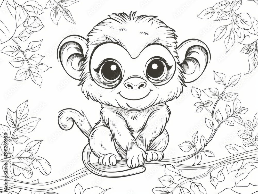 Coloring Pages for Kids, Preschoolers, Simple Coloring Book, Educational, Printable, Animals