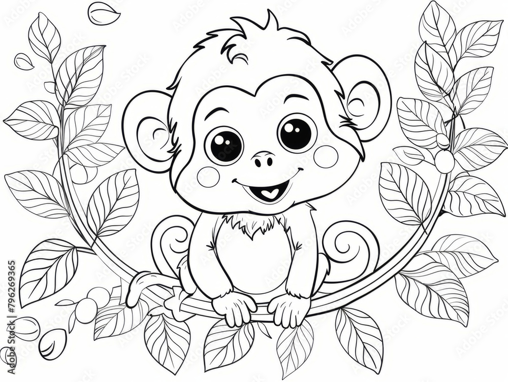 Coloring Pages for Kids, Preschoolers, Simple Coloring Book, Educational, Printable, Animals