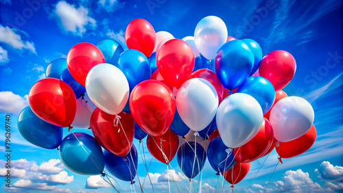 Balloons in the colors of the tricolor photo
