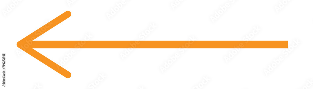 Orange long arrow to the left . vector, isolated. Orange arrow isolated on white background. Orange arrow icon. EPS 10. Orange long arrow to the left . vector, isolated. Orange arrow isolated on white background. Orange arrow icon. EPS 10.