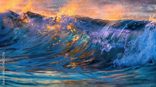 Rippling waves with vibrant hues, creating a dynamic effect