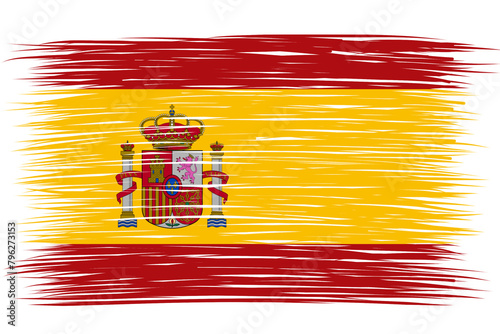 national flag of spain design template transparent, spain flag brush stroke flag png transparent photo