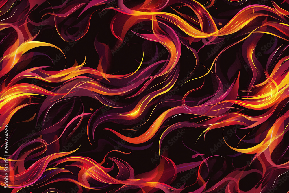 Dancing Flames, Intense Red Fire Abstract