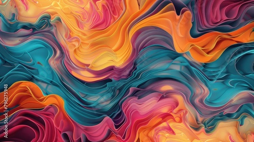 Colorful waves merging in a mesmerizing pattern