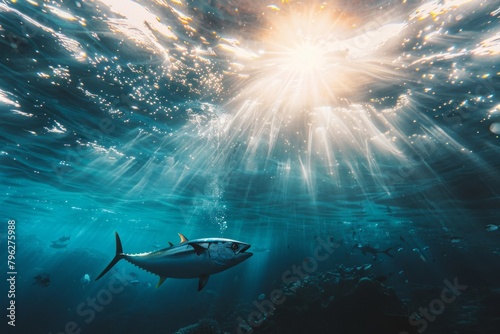 Tuna fish swimming in the ocean water © WaxWing_Ai