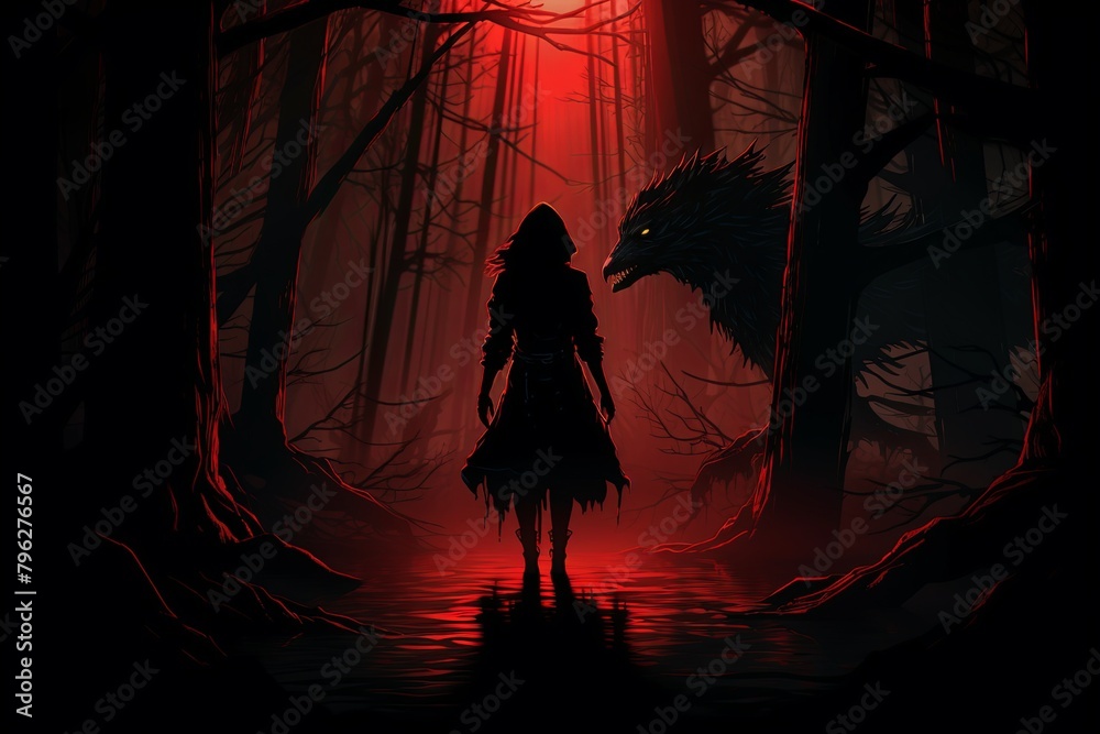Person Standing in the Middle of a Forest Person Standing in the Middle of a Forest