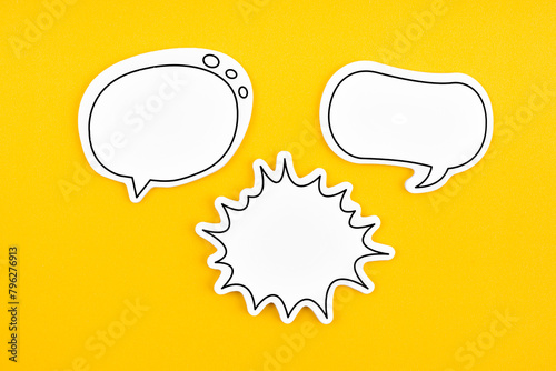 Group of Speech bubble with copy space communication talking speaking concepts.