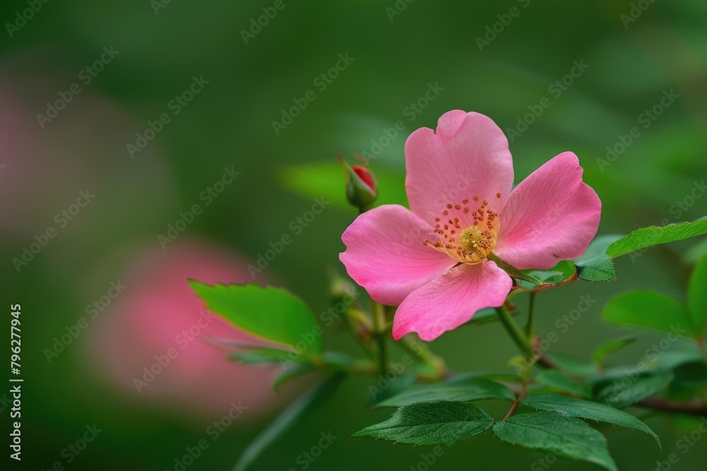 Virginia Rose Flower at Acadia National Park: Stunning Closeup of Pink Wildflower in Summer Virginia Rose Flower at Acadia National Park: Stunning Closeup of Pink Wildflower in Summer