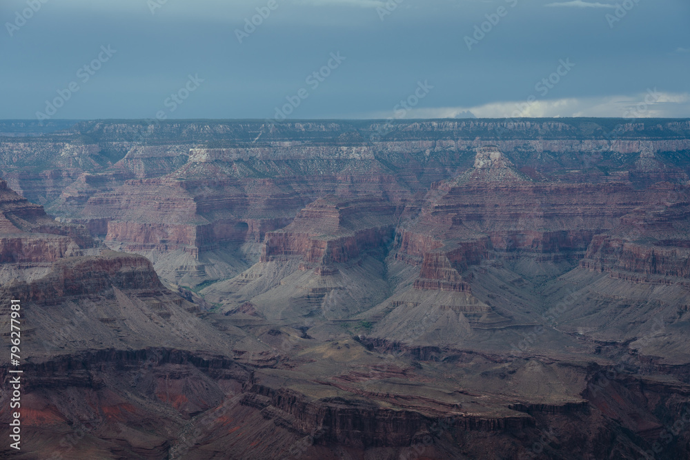 Rainy day the Grand Canyon, in Arizona