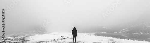 A lone figure stands out against a grayscale world their laughter a beacon of warmth in the cold emptiness
