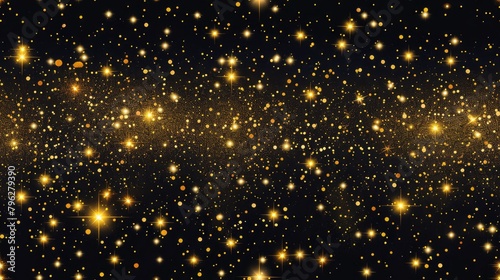 gold glitter seamless texture, starry sky background