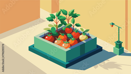 On a busy street corner a colorful planter box brims with tomatoes peppers and herbs a reminder that with a little care and attention even the