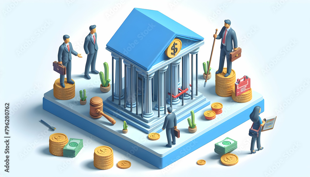 3D Flat Icon: Fiscal Folly - Highlighting Common Financial Missteps in Trading and How to Avoid Them in a Trap Financial Isometric Scene 3D Flat Icon: Fiscal Folly - Highlighting Common Financial Missteps in Trading and How to Avoid Them in a Trap Financial Isometric Scene