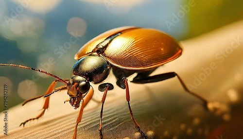 Anime style illustration of an insect character  resembling a beetle or ant