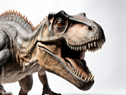 A dinosaur specimen on a white background, an ancient biological specimen, environmental protection © StellarK