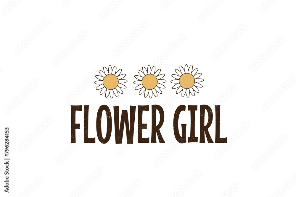 Fototapeta premium Retro Hippie Sublimation Design, flower girl