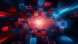 abstract background with glowing squares，Scientific and technological background