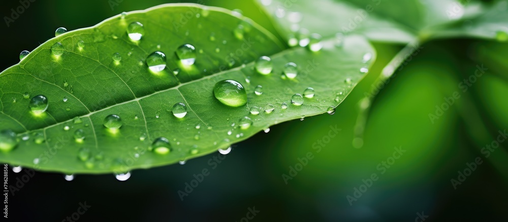 Close-up of water-covered leaf Close-up of water-covered leaf