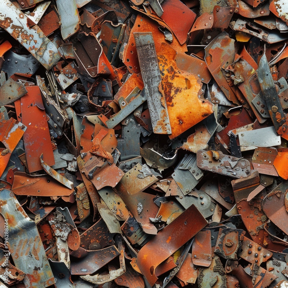 A pile of rusted pieces of metal. Suitable for industrial backgrounds A pile of rusted pieces of metal. Suitable for industrial backgrounds