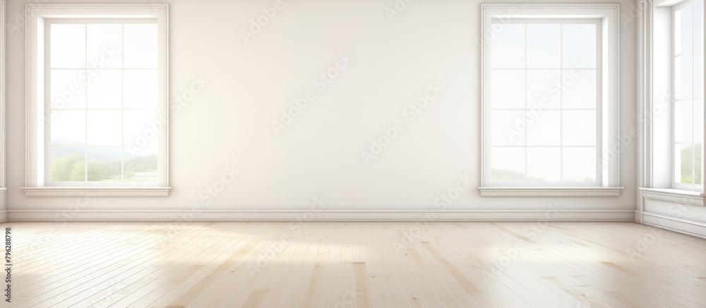 Room with Twin Windows and Wooden Floor Room with Twin Windows and Wooden Floor
