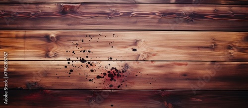 Wooden Table Blood Stain Close Up