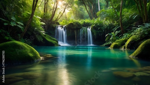 waterfall in the jungle