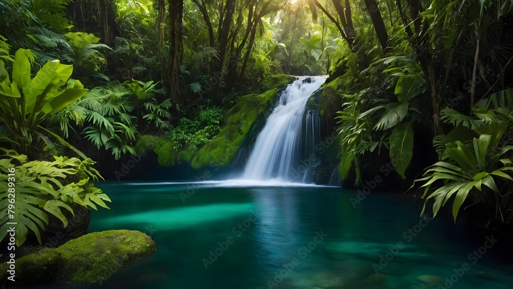 waterfall in the jungle