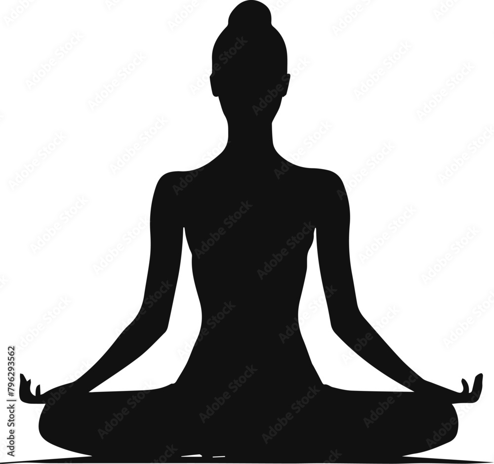 Silhouette of yoga woman in lotus position Silhouette of yoga woman in lotus position
