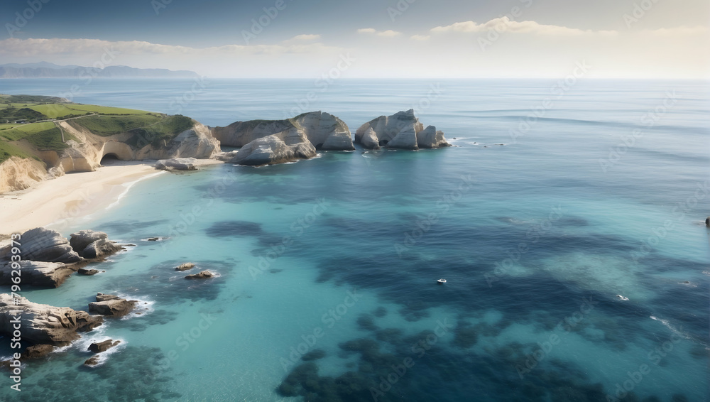 Tranquil Seascapes: Aerial Views for Relaxation and Property Promotion