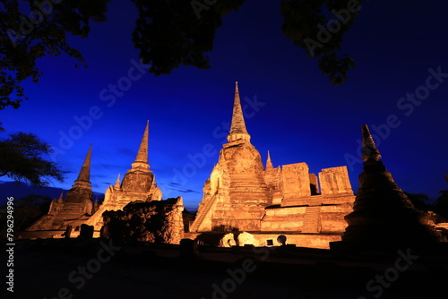 The three Chedis of Wat Phra Si Sanphet the old Royal Palace in Ayutthaya Historical Park Thailand 