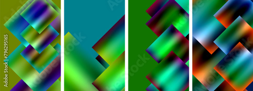 four different colored squares are lined up in a row High quality