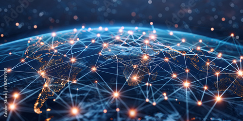 Worldwide Network Glow,  Interconnected World: Navigating Global Information Flow"
