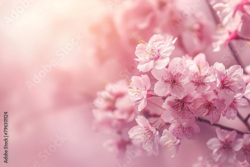 Beautiful pink cherry blossoms background