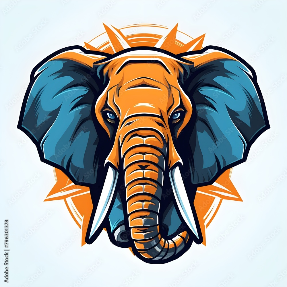 Obraz premium A illustration of an elephant in white background Generative AI