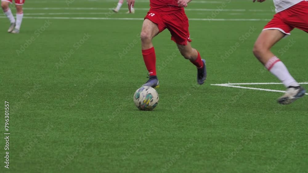 Real Football Action Scene Competing Soccer Players Fighting for Ball at Field Real Football Action Scene Competing Soccer Players Fighting for Ball at Field