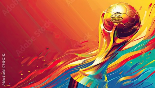 Abstract game trophy football award banner world soccer cup vector illustration