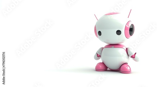 A charming 3D telepath character with a captivating smile  showcased on a crisp white background. This endearing stock image evokes a sense of wonder  with the telepath s adorable expression