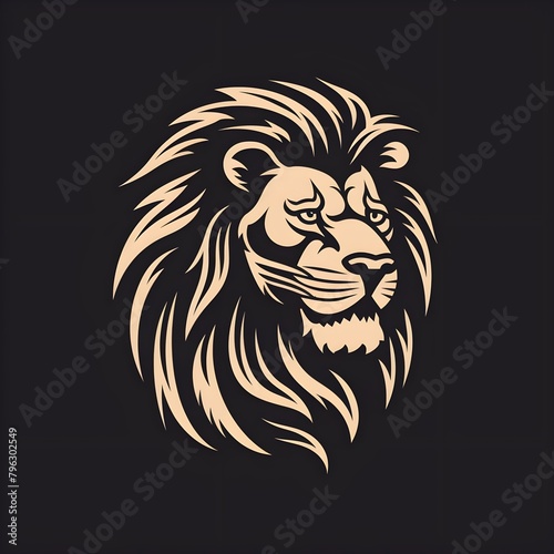 Lion head illustration logo  Generative AI