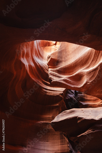 The beautful natural gorges and narrow passages of the Antelope Canyon, Arizona