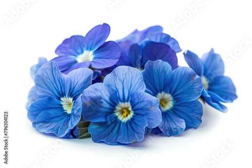 Blue flower Primula isolated on white